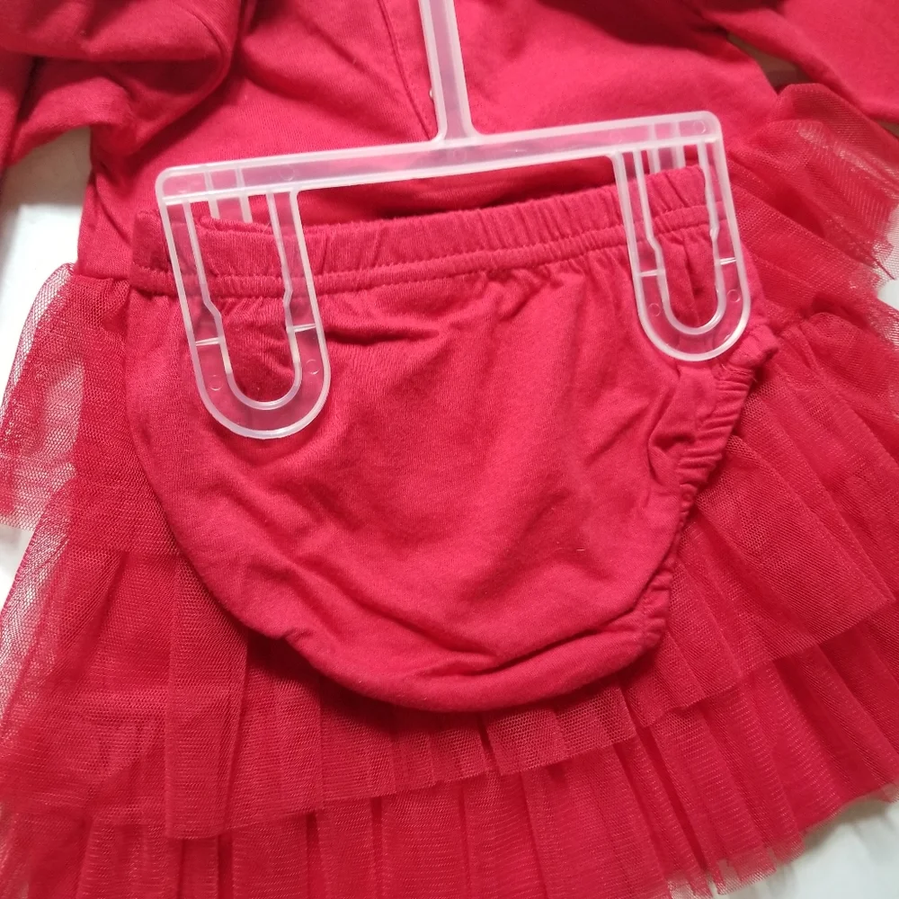 NWT CHILD OF MINE BY CARTER'S 3-PIECE RED GIRL'S DRESS SET SIZE 3 TO 6 M…